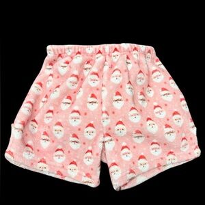 Macaron + Me girls size large 14/16 Christmas fleece Sleep Shorts Santa Claus